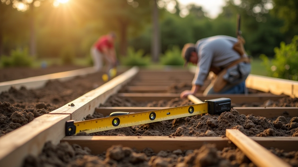 Foundation preparation with level and soil assessment tools